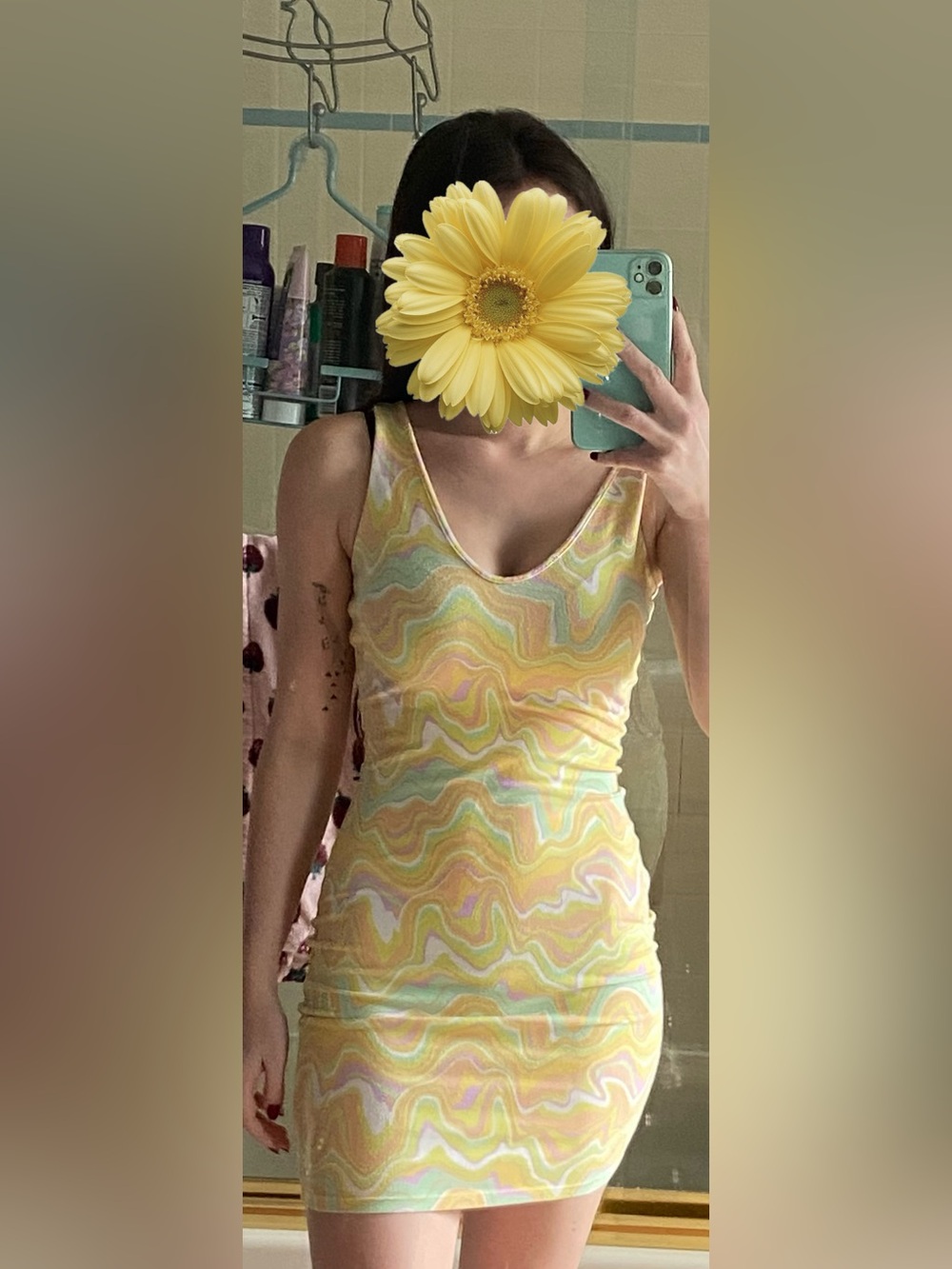 Wild Fable Colorful Pastel Hippie Swirly Bodycon Dress great condition size XS